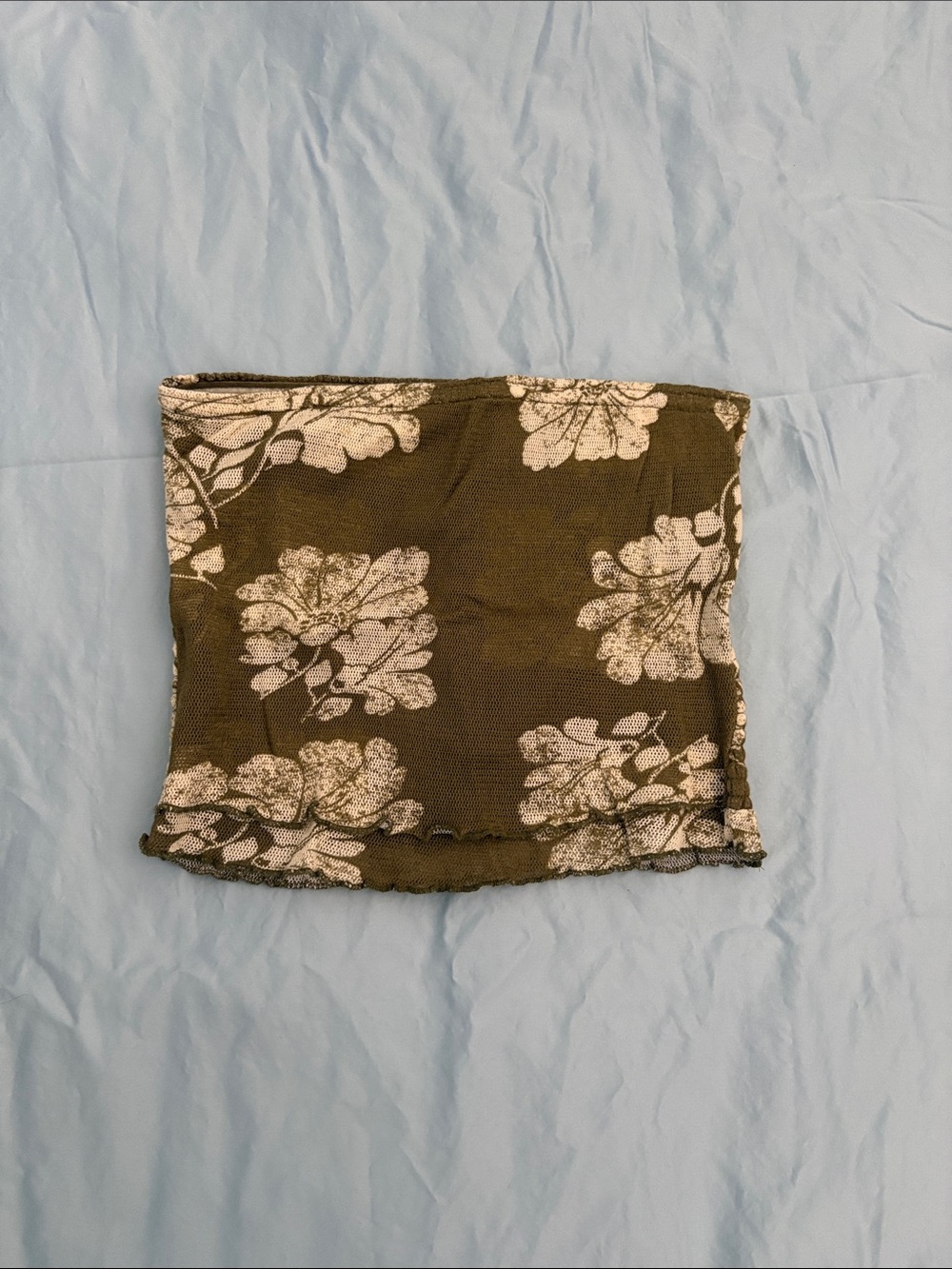 Free People Olive Green Floral Tube Top